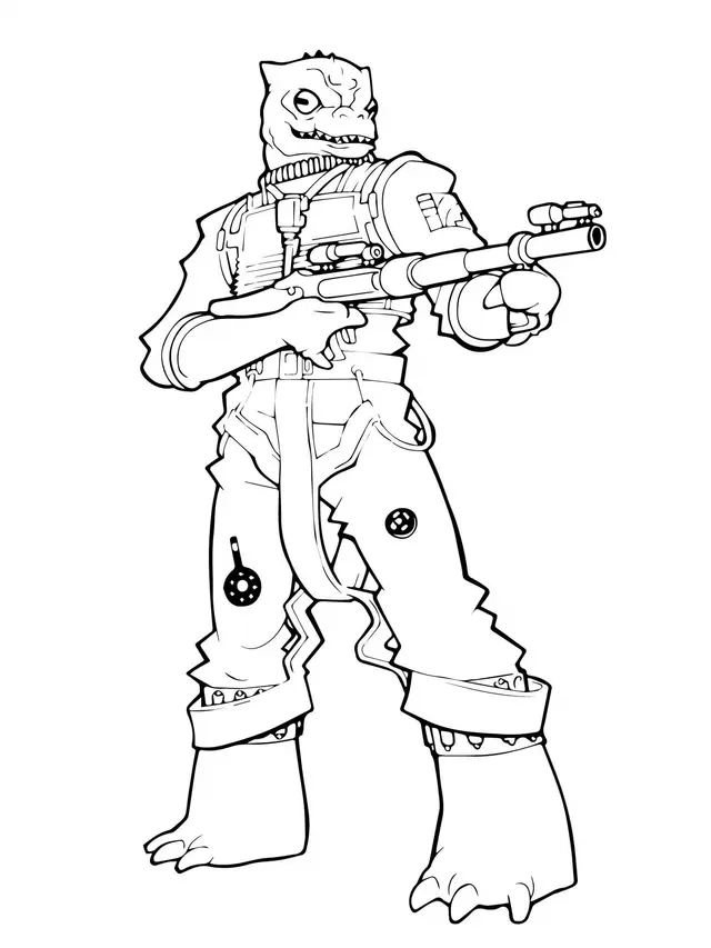 Coloriage Bossk - Les Guerres des Clones - Star wars à imprimer