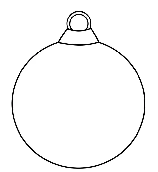 Dibujo de Bola de Navidad vacía contorno fácil para colorear