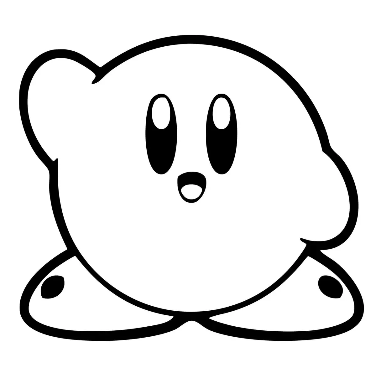 Ausmalbild Pinke Kugel Kirby Star Allies zum Ausdrucken