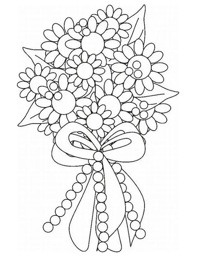 Ausmalbild Blumenstrauß zur Hochzeit zum Ausdrucken