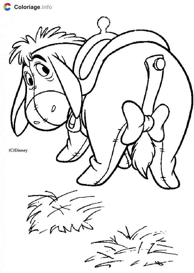 Coloriage Bourriquet vue de derrière - Bourriquet à imprimer
