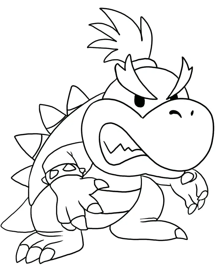 Coloriage Bowser Jr Petit - Bowser à imprimer