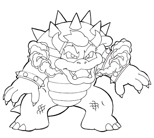 Coloriage Bowser Le Féroce - Bowser à imprimer
