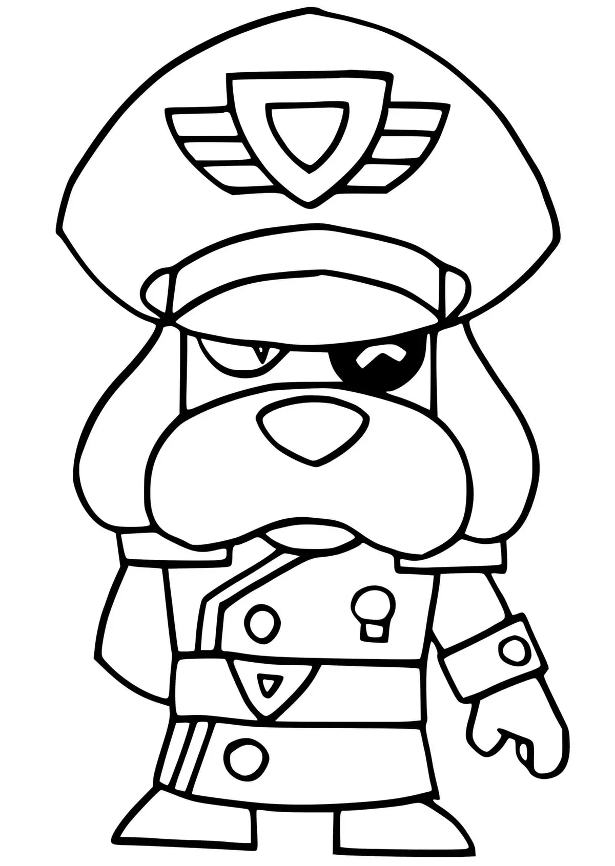 Ausmalbild Brawl Stars Force Starr Kolonel Medor Ausmalbilder zum Ausdrucken
