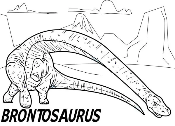 Coloriage Brontosaurus Jurassic Period In Dinosaur - Jurassic World Park à imprimer