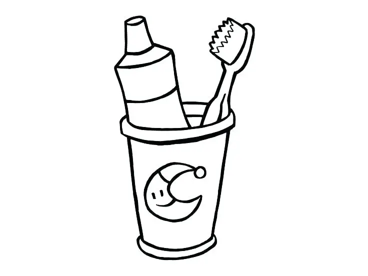 Coloriage Brosse A Dent Et Dentifrice - Dentiste à imprimer