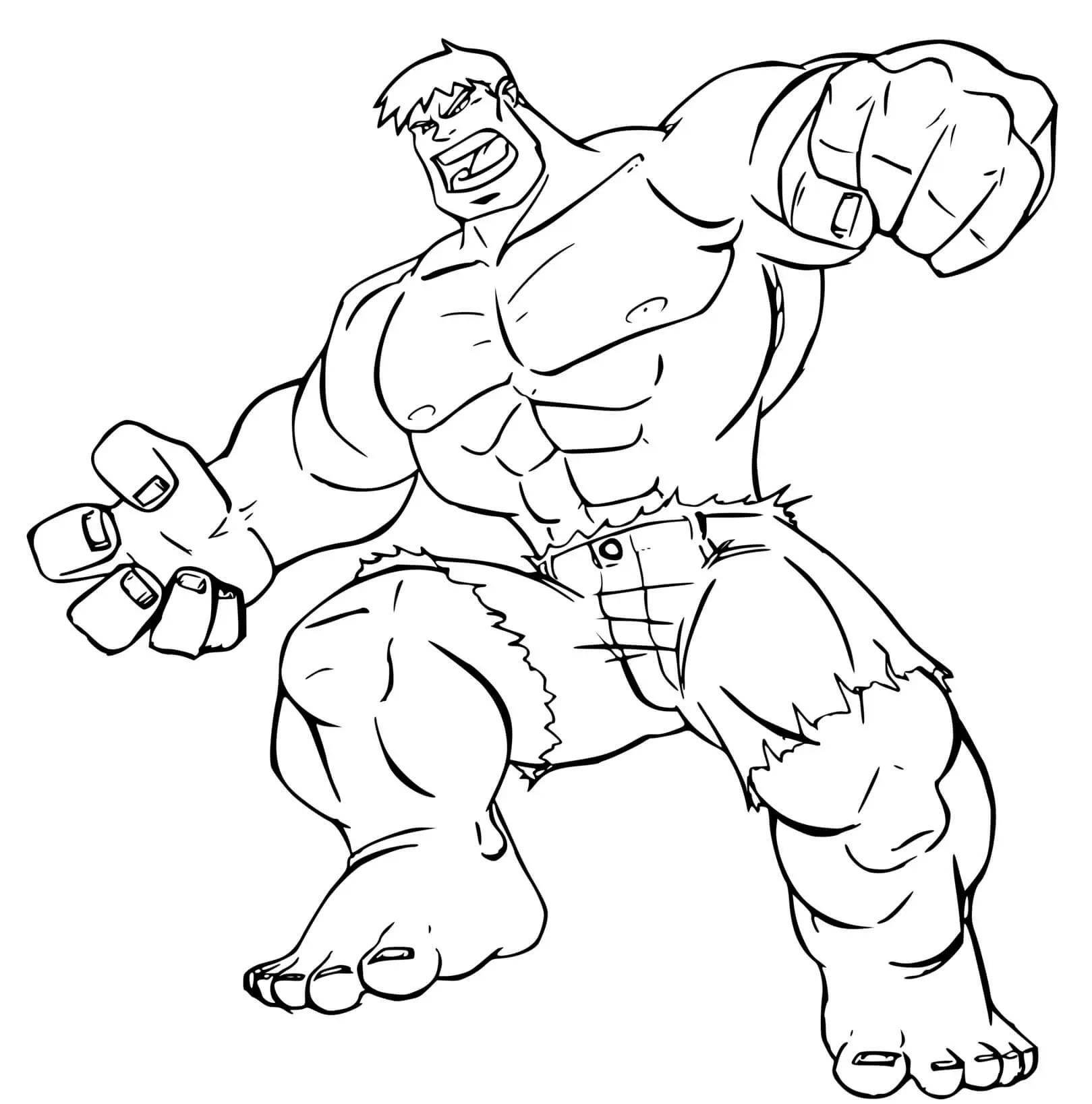 Coloriage Bruce Banner Hulk En Forme - Hulk à imprimer