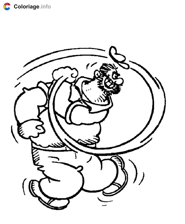 Coloriage Brutus se bat - Popeye à imprimer