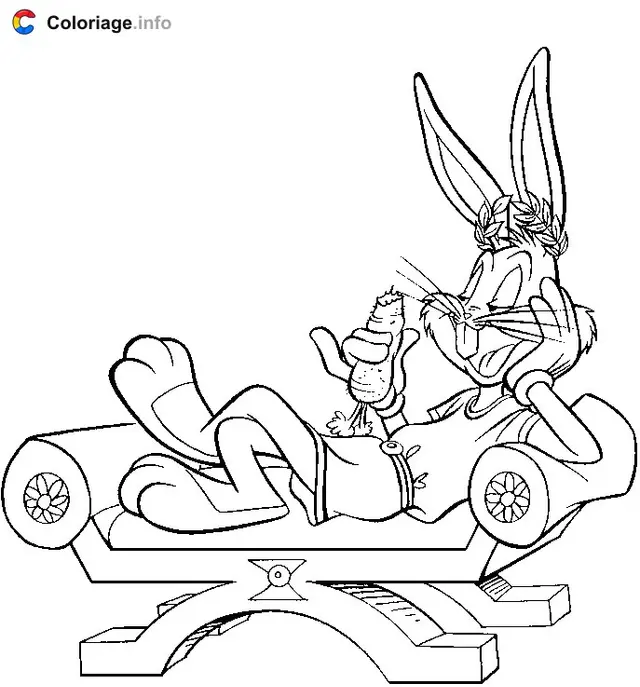 Coloriage Bugs Bunny en empereur romain - Bugs Bunny à imprimer