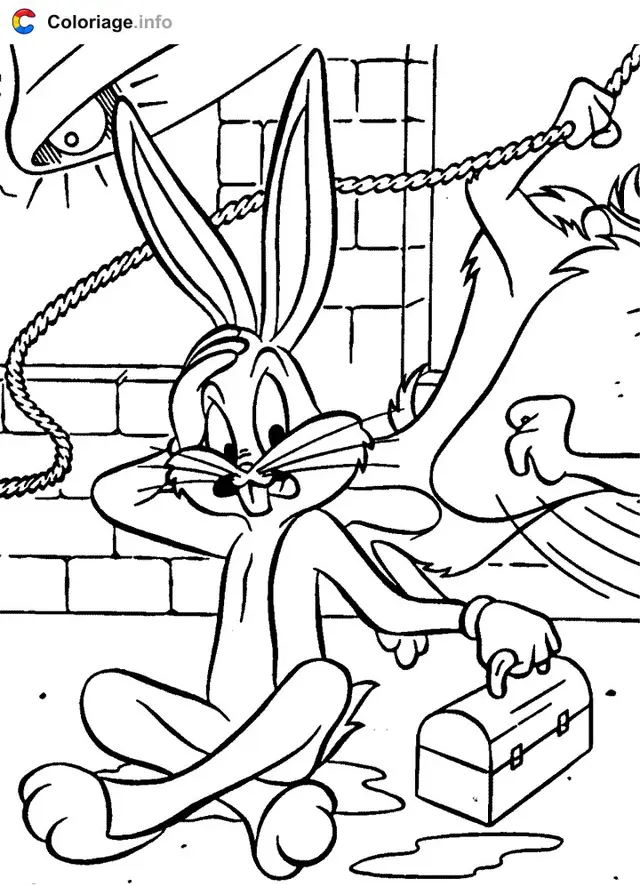 Coloriage Bugs Bunny et Taz - Bugs Bunny à imprimer