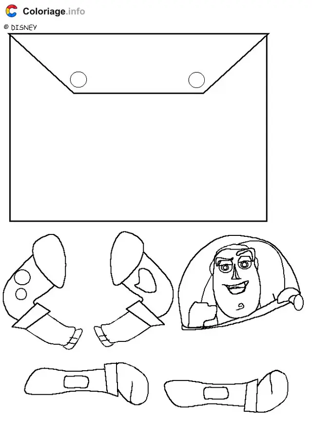 Buzz Lightyear in Pieces coloring page to print