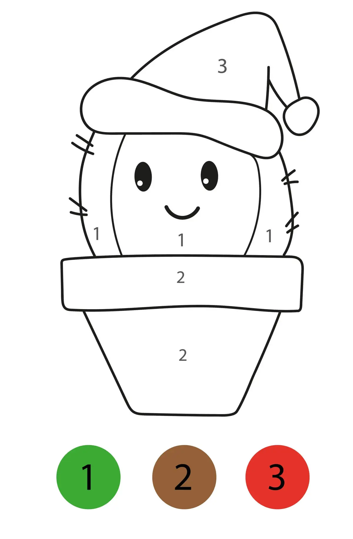 Disegno di Cactus Magico Facile da Colorare per Numero da stampare