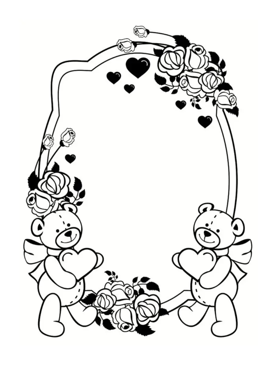 Coloriage Cadre Frame Saint Valentin - Saint-Valentin à imprimer