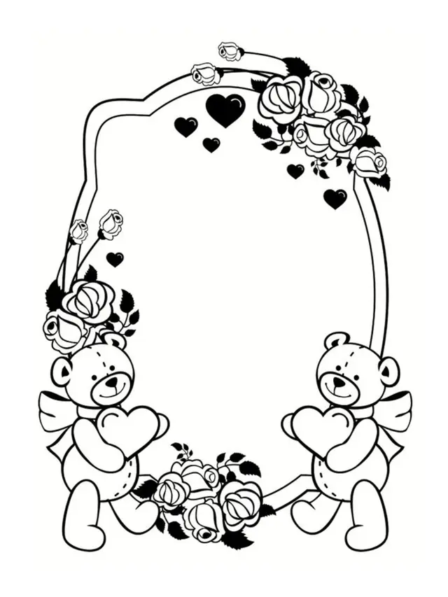 Coloriage Cadre Frame Saint Valentin - Saint-Valentin à imprimer
