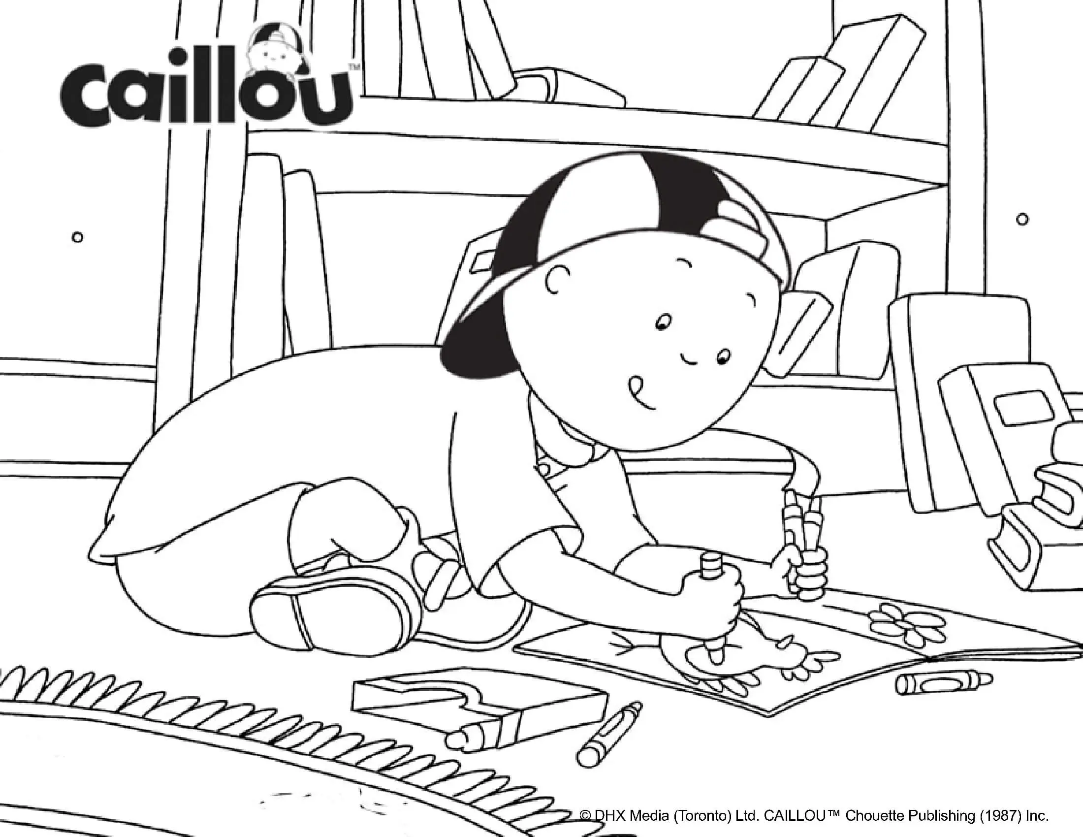 Coloriage Caillou Colorie Son Nouveau Livre De Coloriages - Caillou à imprimer