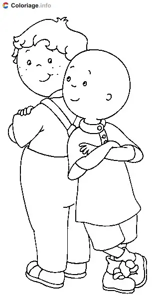 Caillou and Leo's Best Friends Forever coloring page to print