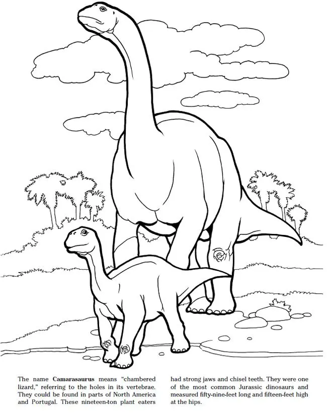 Disegno di Camarasaurus di Jurassic Park da stampare