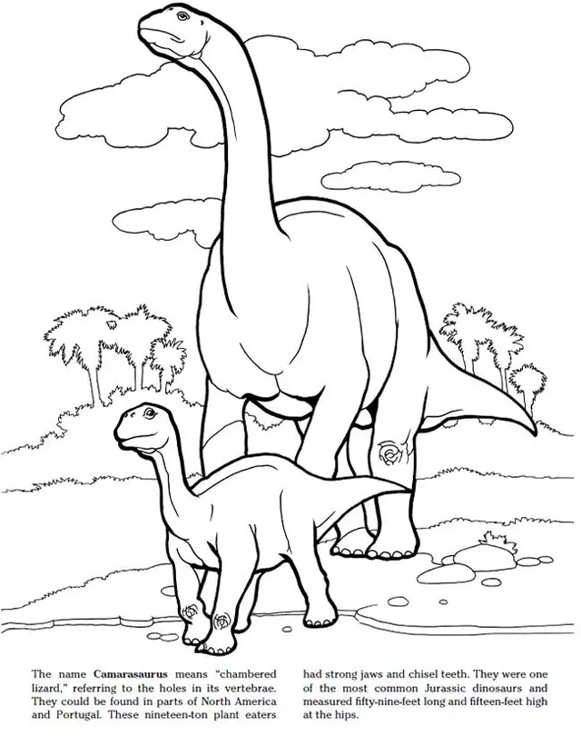 Coloriage Camarasaurus Jurassic Park - Jurassic World Park à imprimer