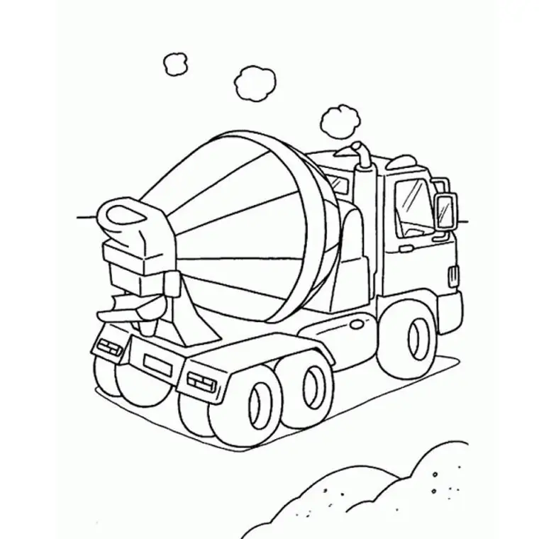 Construction Truck coloring page to print