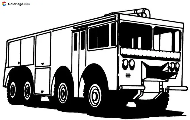 Coloriage Camion des pompiers - Pompier à imprimer
