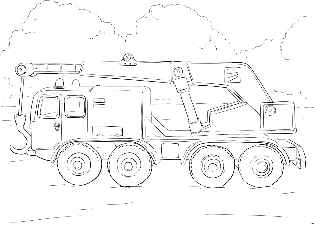 Coloriage Camion Grue Engin De Levage - Camion à imprimer