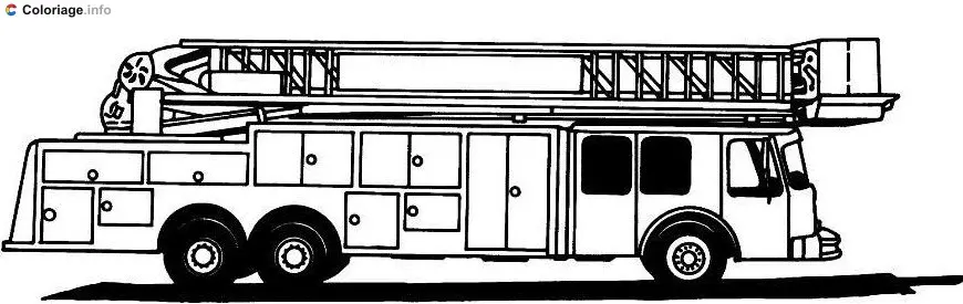 Fire Truck with Ladder coloring page to print