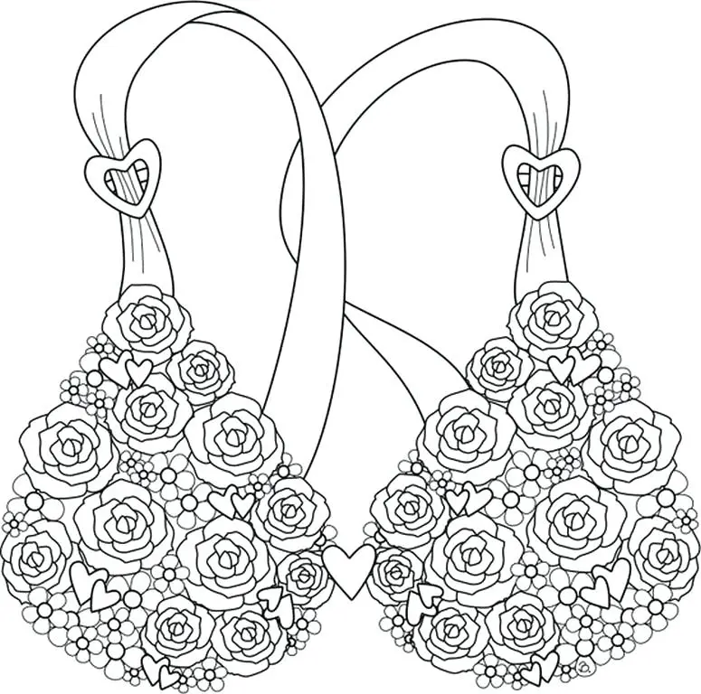 Breast Cancer Awareness Ribbon with Bra coloring page to print