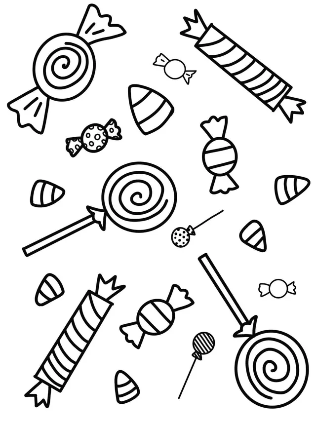 Coloriage Candy Candy Chocolate Halloween By Heather Hinson - Halloween à imprimer