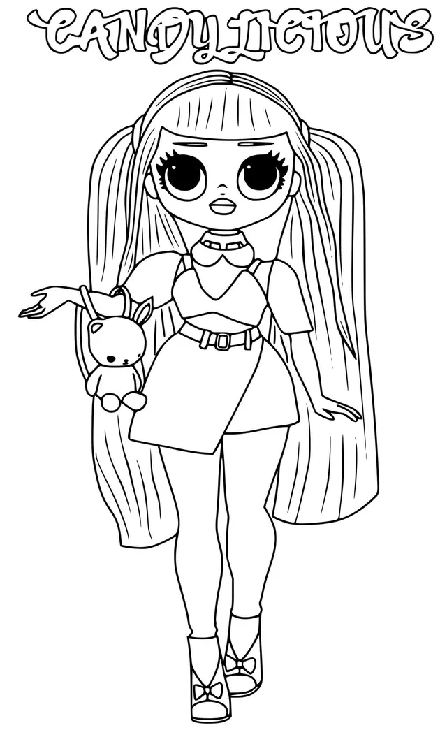 Coloriage Candylicious Lol Omg - Poupée LOL Surprise Hair Goals à imprimer