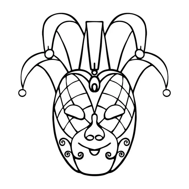 Coloriage Carnaval Masque Anana - Carnaval à imprimer