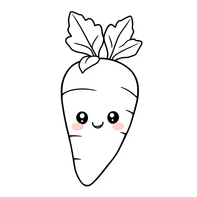 Coloriage Carotte Rigolos Légumes - Legumes à imprimer