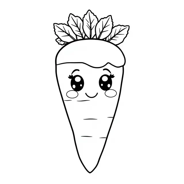 Coloriage Carotte mignonne à colorier - Legumes à imprimer