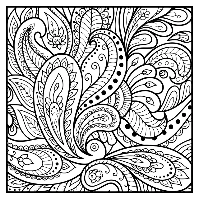 Coloriage Carre Mandala Fleurs Motif Floral - Mandala à imprimer
