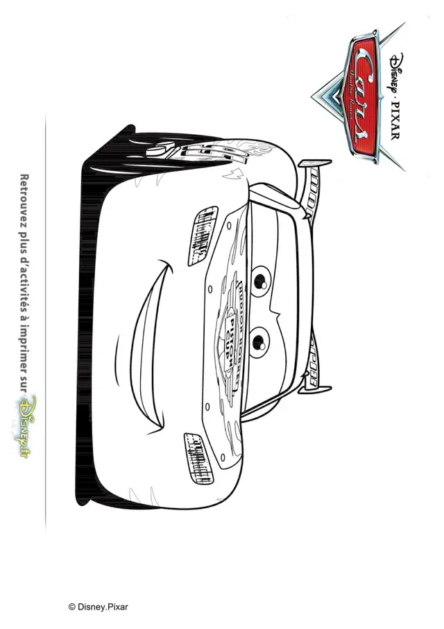 Coloriage Cars Flash Mcqueen Sur La Route - Cars à imprimer