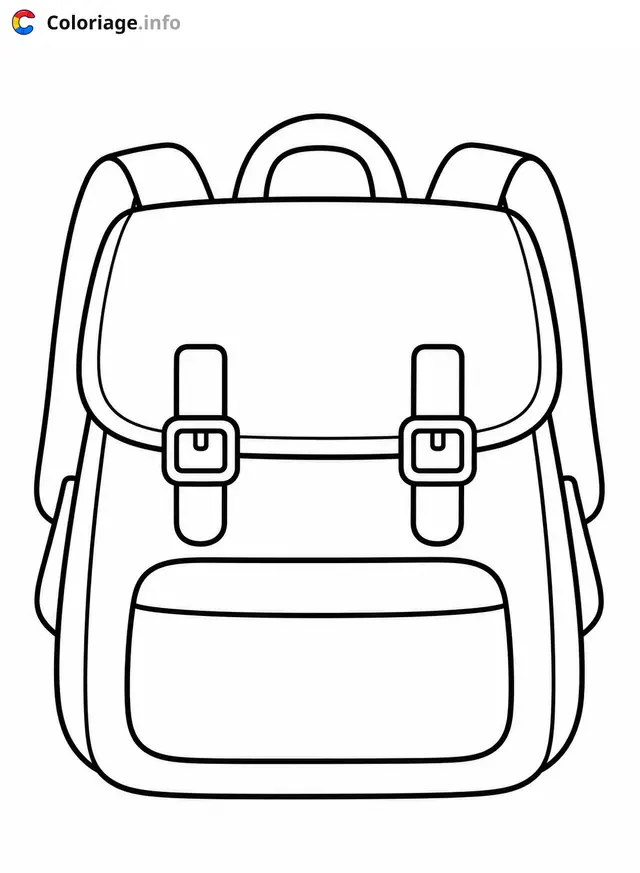 Coloriage Cartable scolaire à colorier - Cartable à imprimer