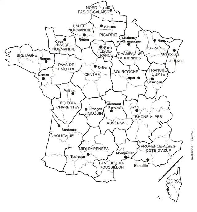 Coloriage Carte De France Departements - Drapeau à imprimer