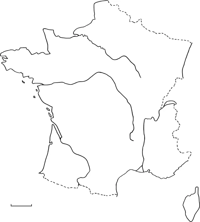 Coloriage Carte De France Vierge - Drapeau à imprimer