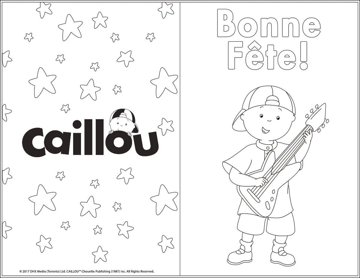 Kleurplaat Caillou Verjaardagskaart Kleurplaat om te printen