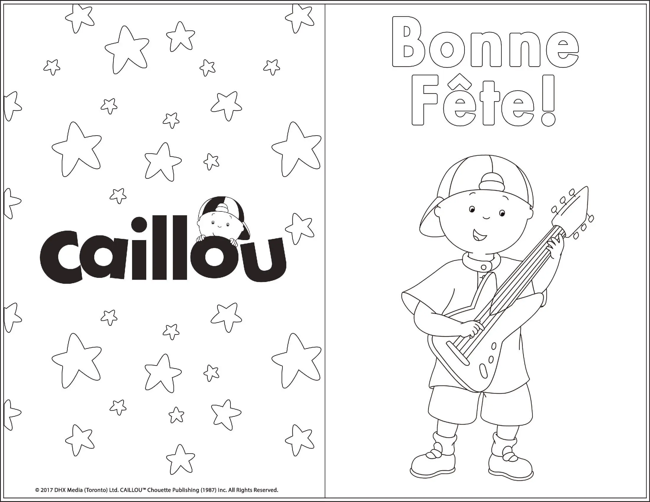 Coloriage Carte De Souhait Imprimable Caillou Bonne Fête - Caillou à imprimer