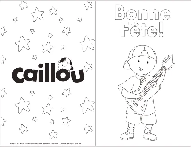 Coloriage Carte De Souhait Imprimable Caillou Bonne Fête - Caillou à imprimer