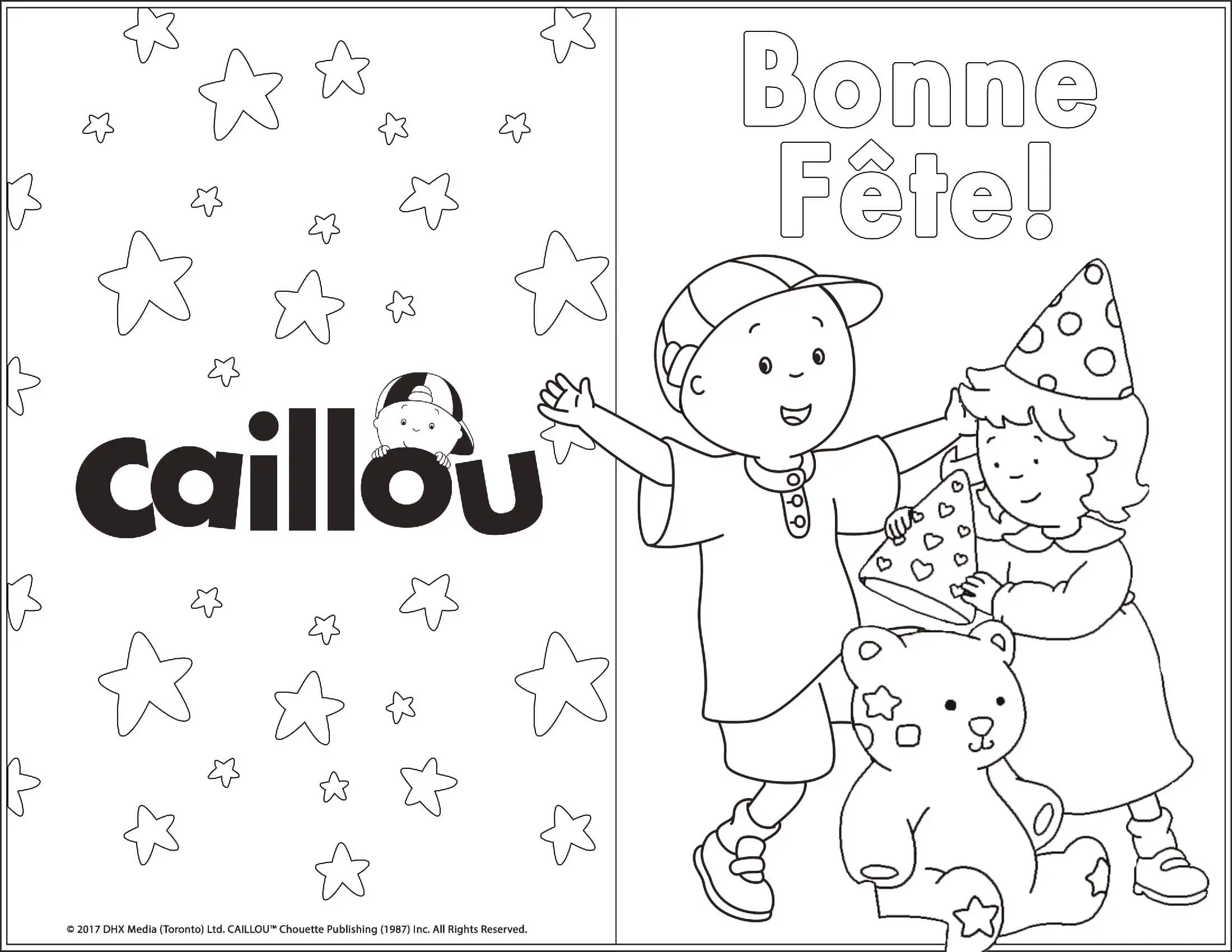 Coloriage Carte De Souhait Joyeux Anniversaire Caillou Mousseline - Caillou à imprimer