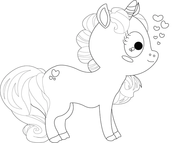 Coloriage Licorne Cartoon Mignonne Enfants - Licorne à imprimer