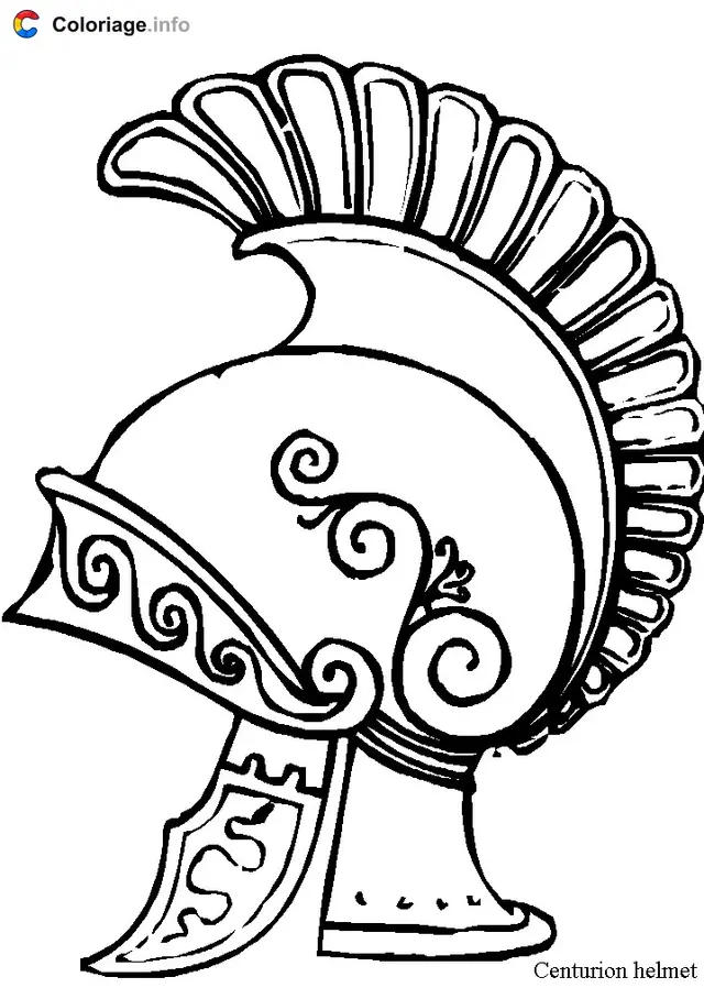 Coloriage Casque centurion helmet - Rome à imprimer