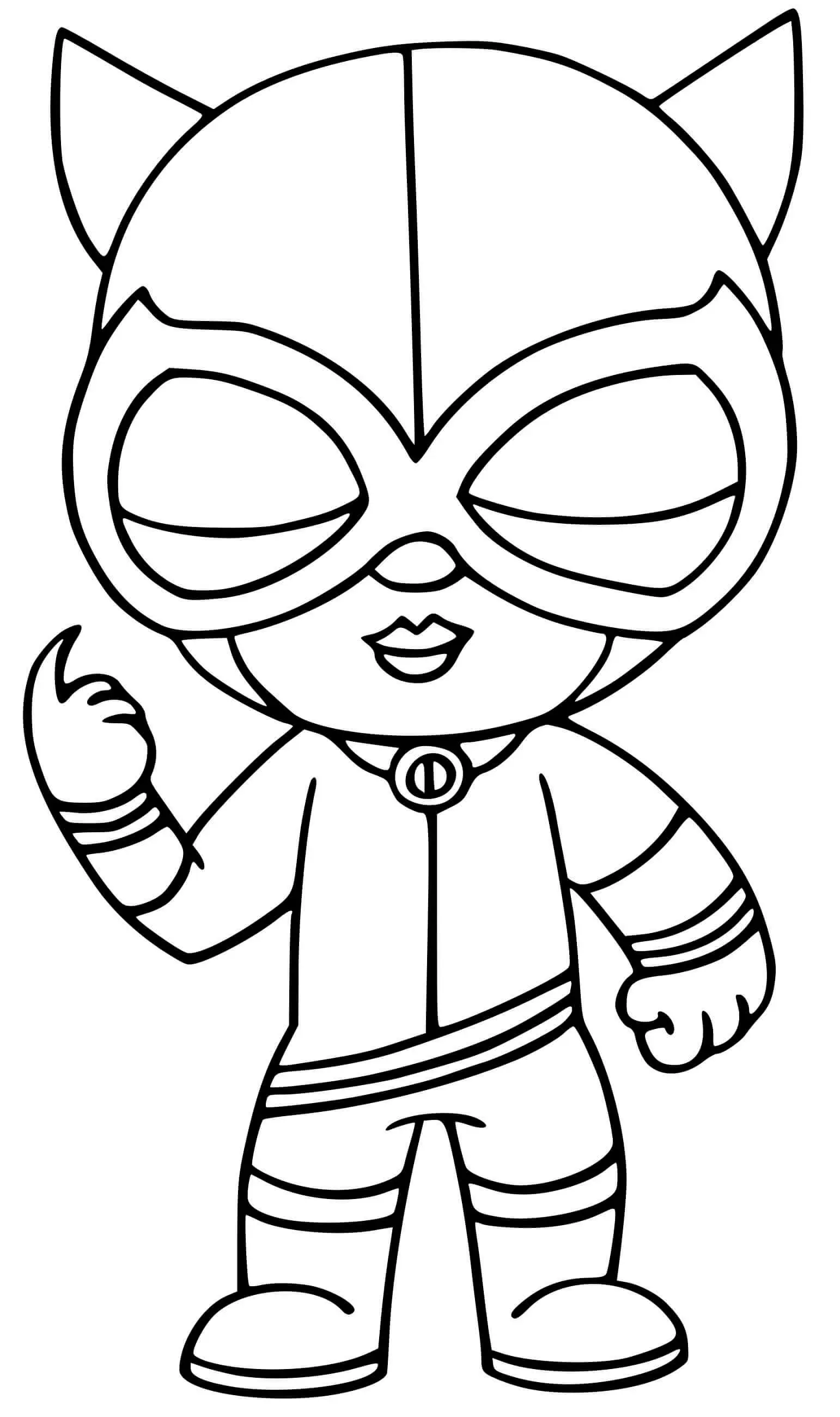 Coloriage Catwoman Fortnite Season 6 en action - Fortnite à imprimer
