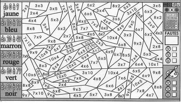 Coloriage Ce2 Dessin Magique Multiplication - Magique à imprimer