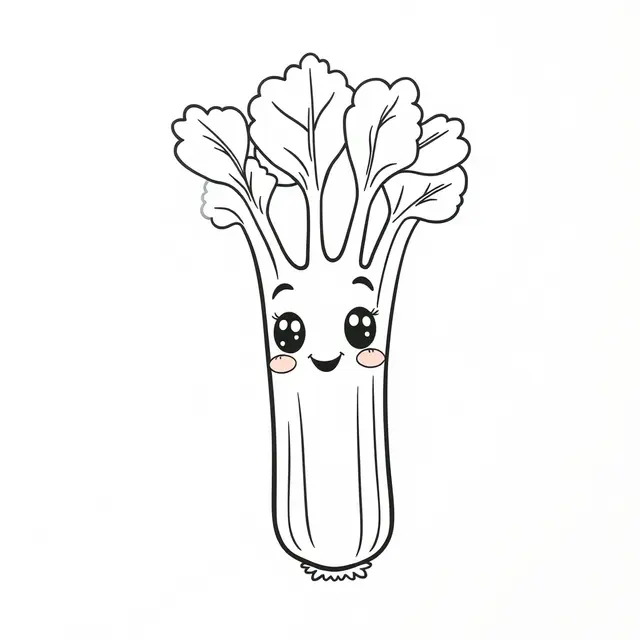 Coloriage Céleri mignon à colorier - Legumes à imprimer