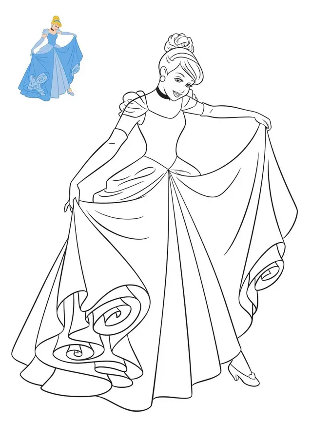 Ausmalbild Cinderella Disney Prinzessin Ausmalbilder zum Ausdrucken