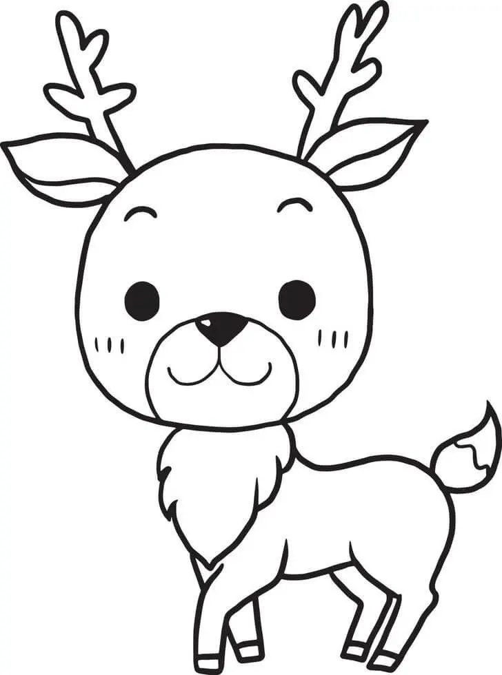 Coloriage Cerf Faon Bébé - Cerf biche faon à imprimer