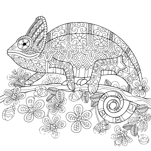 Ausmalbild Chamäleon Mandala Ausmalbilder zum Ausdrucken