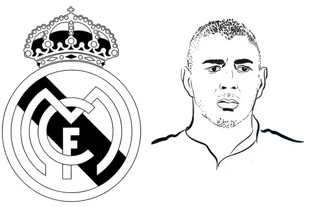 Coloriage Champions League 2020 Karim Benzema Real Madrid - Foot à imprimer
